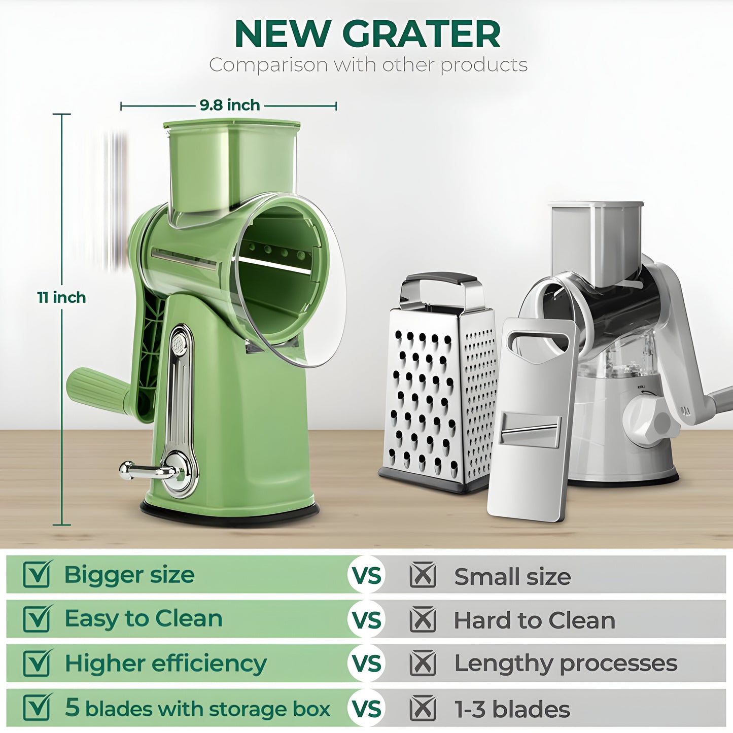 5 In 1 Rotary Cheese Grater